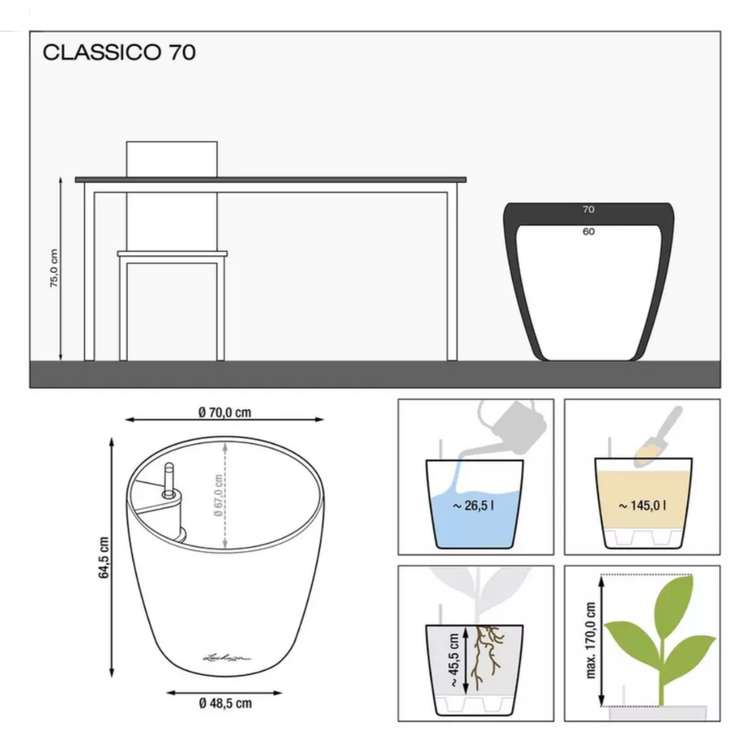 CLASSICO Premium Pot avec système d’arrosage intégré