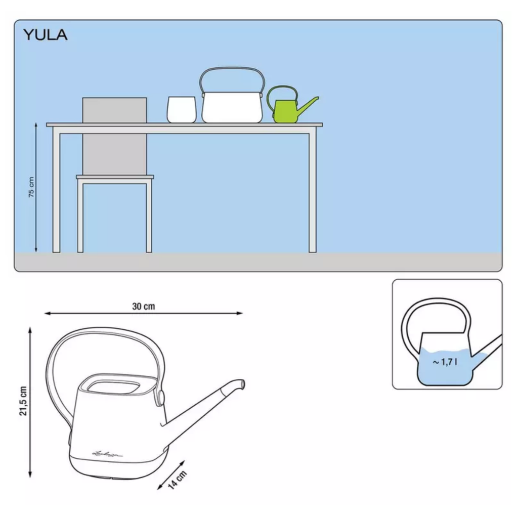 Arrosoir YULA 1,7L - Gris ardoise et taupe semi-brillant