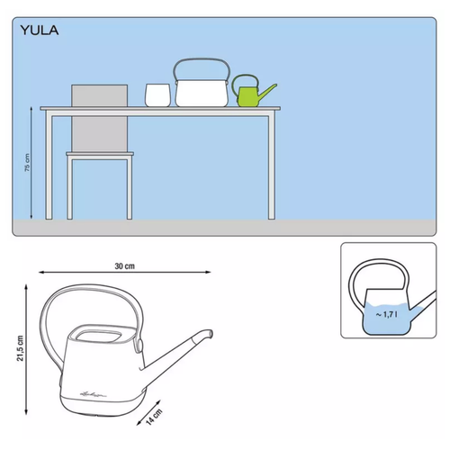 Arrosoir YULA 1,7L - Gris ardoise et taupe semi-brillant