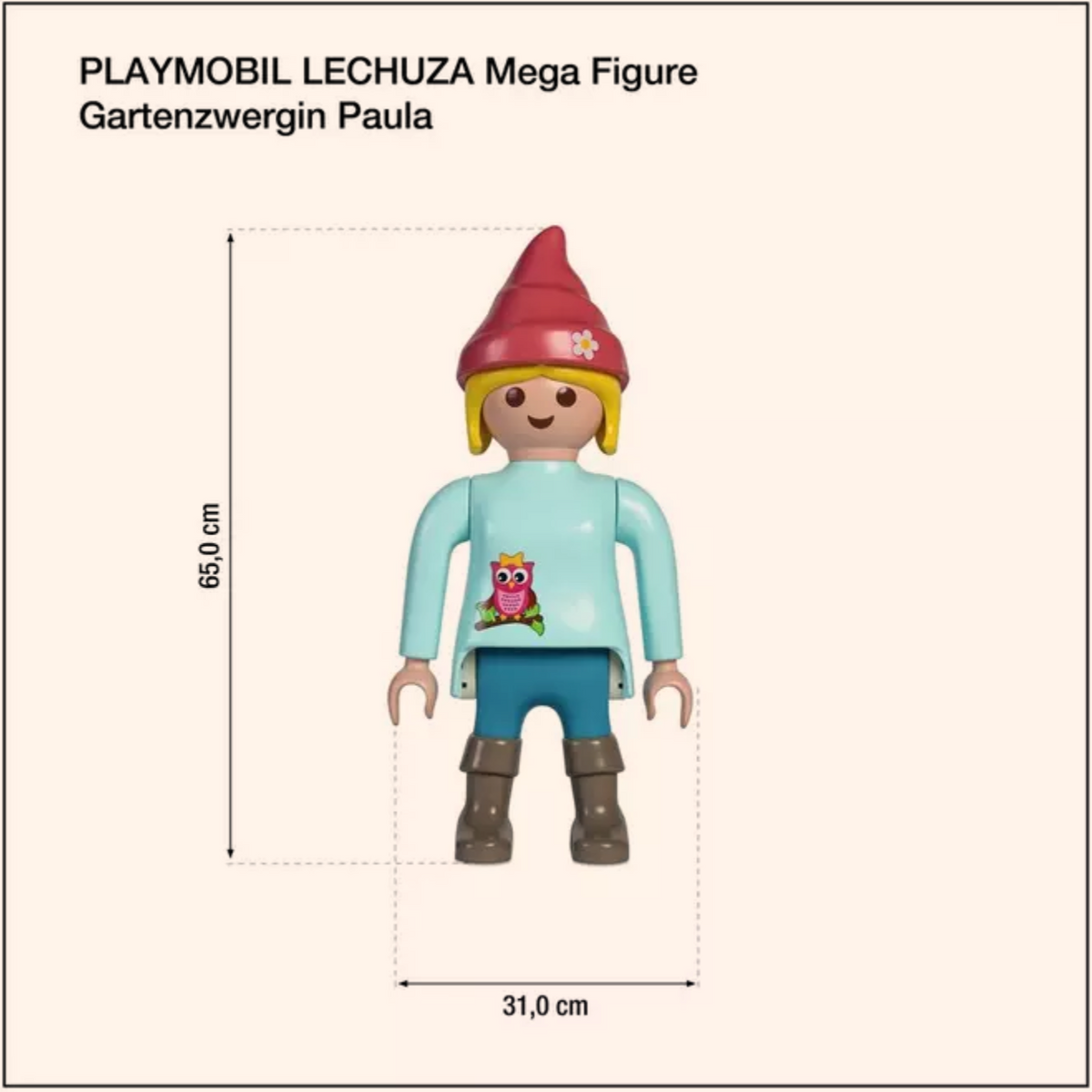 PLAYMOBIL LECHUZA Mega Figure Nain de jardin Paula (env. 65 cm)