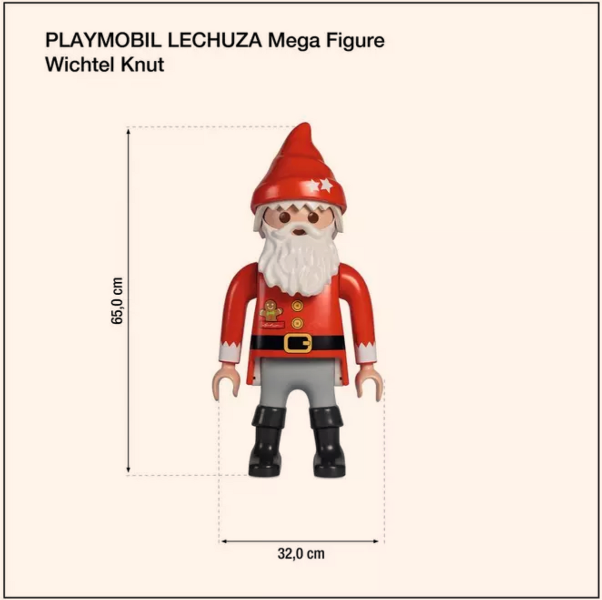 PLAYMOBIL LECHUZA Mega Figure Lutin Knut - Édition Noël (env. 65 cm)