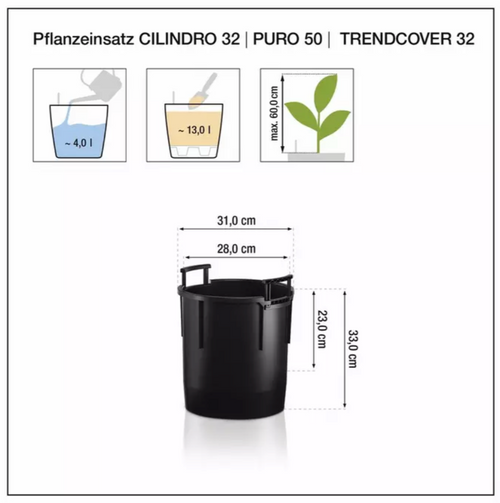 Bac d’arrosage pour CILINDRO 32, TRENDCOVER 32 et PURO 50