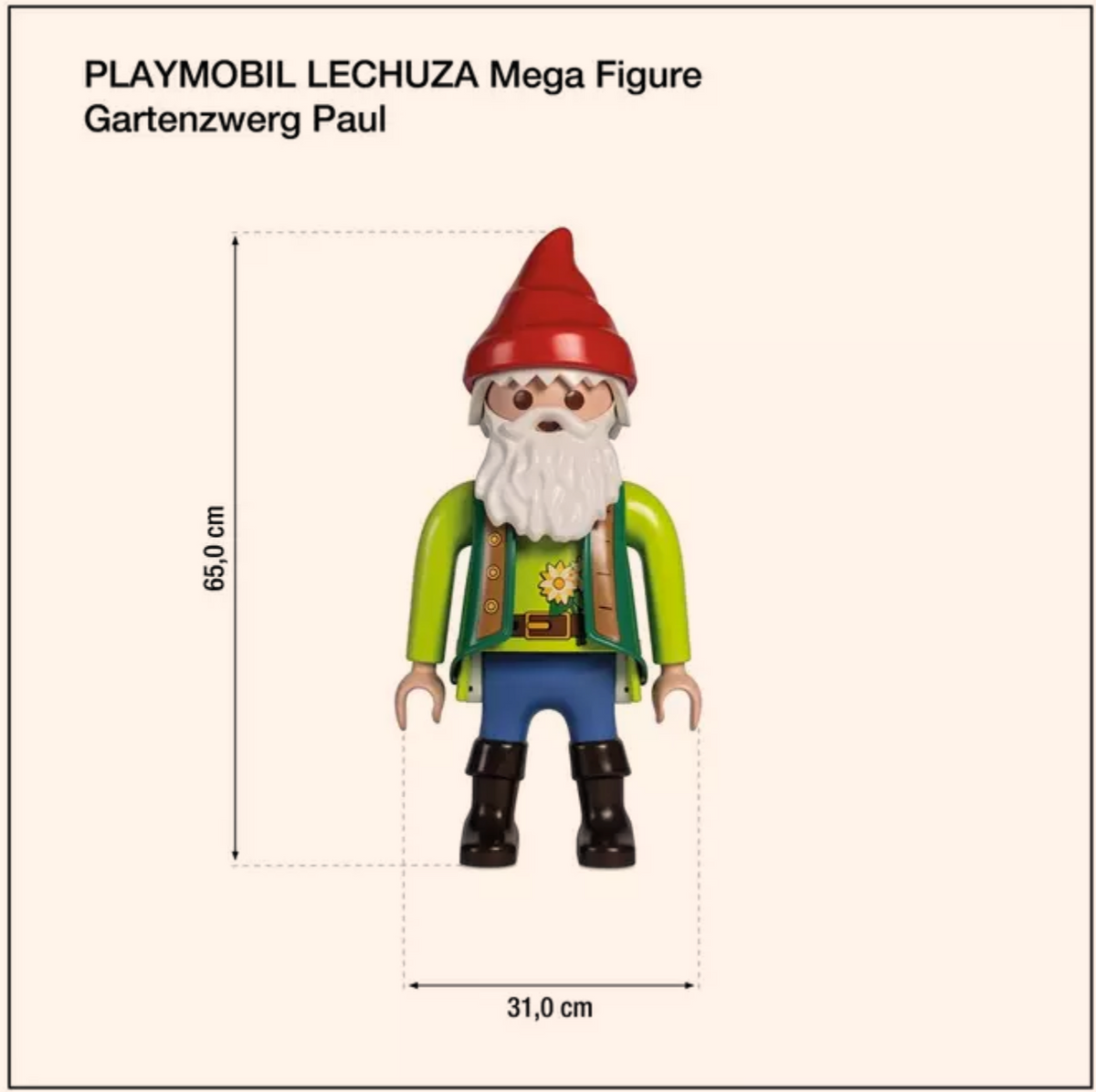 PLAYMOBIL LECHUZA Mega Figure Nain de jardin Paul (env. 65 cm)